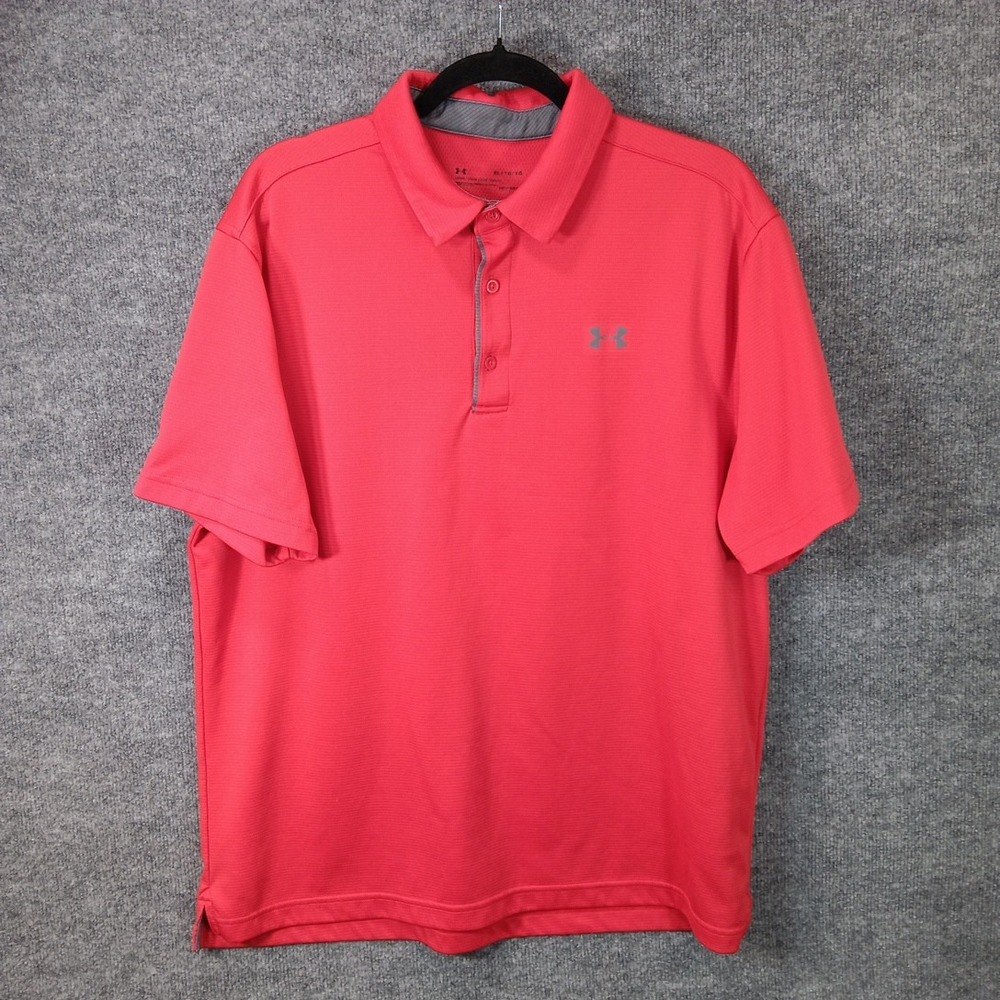 Under Armour Heatgear Polo Loose Collared Short Sleeve Athletic Shirt Men's XL